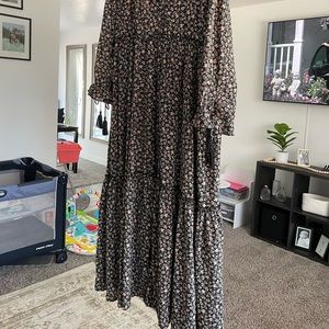 Black ditsy floral Mikarose dress - XXL